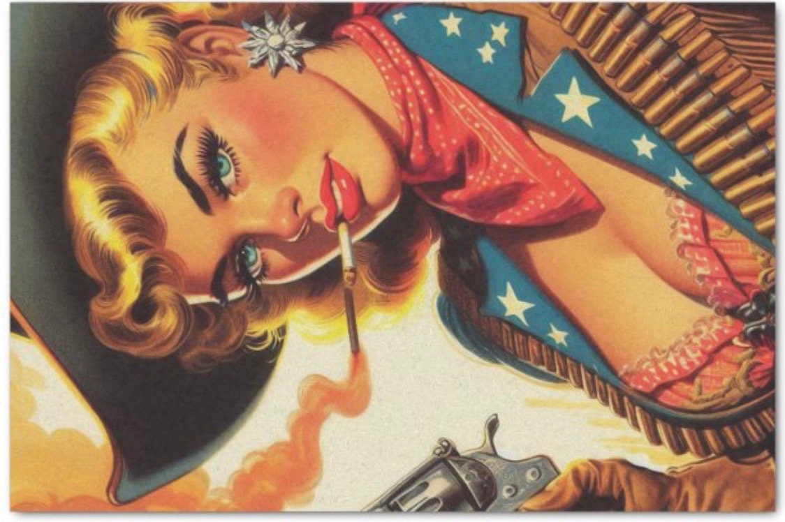 Vintage Western Cowgirl Pin Up Tissue Paper