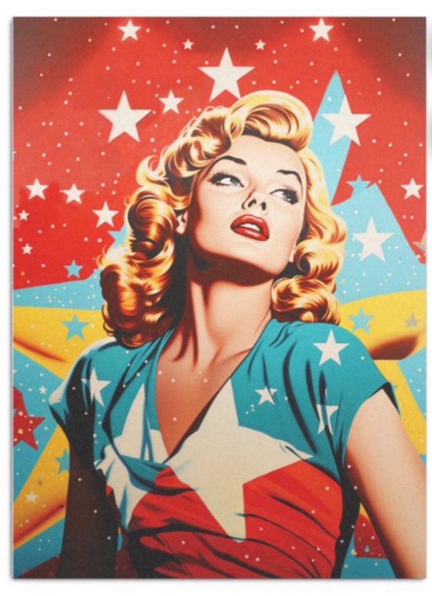 Vintage Pop Art Style Decoupage Tissue Paper/ woman/ pin up/ Americana