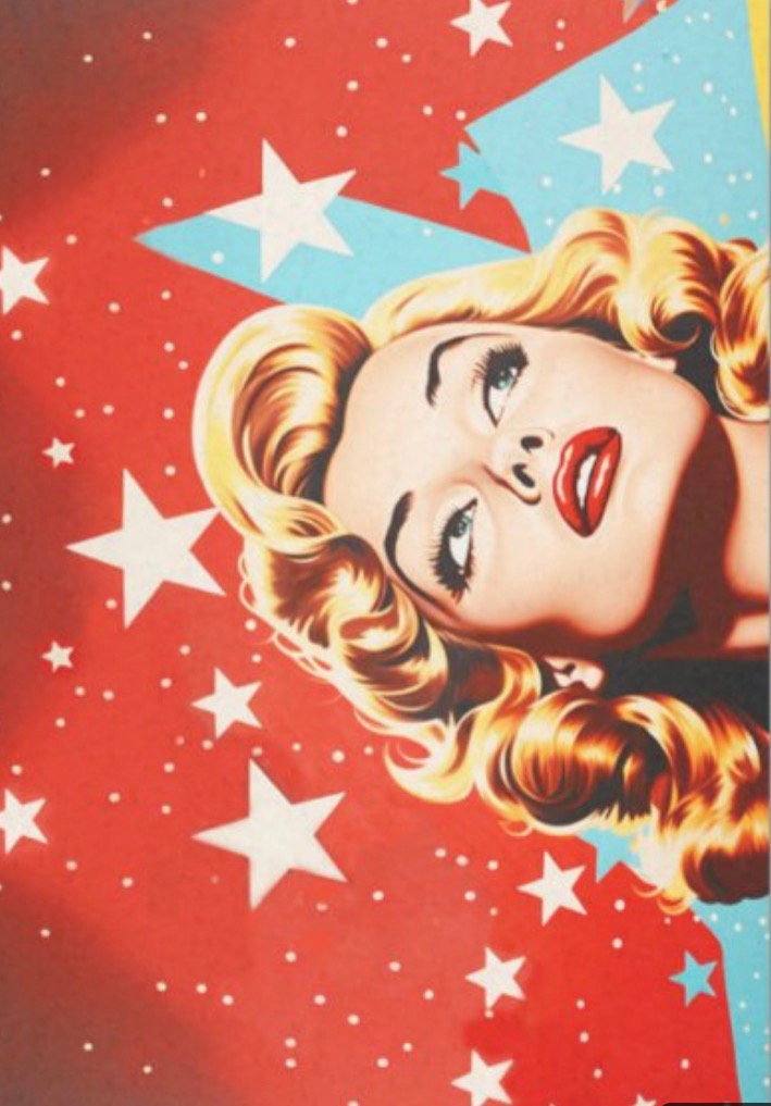 Vintage Pop Art Style Decoupage Tissue Paper/ woman/ pin up/ Americana