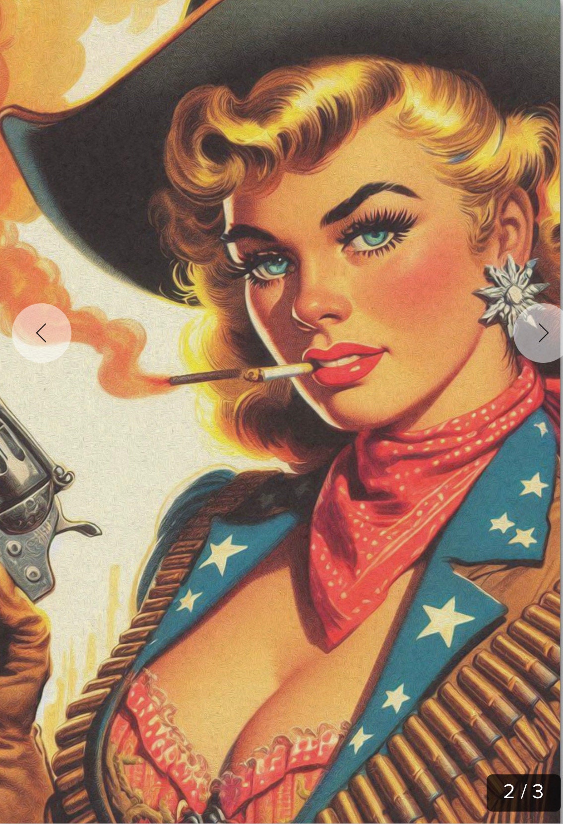 Vintage Western Cowgirl Pin Up Tissue Paper