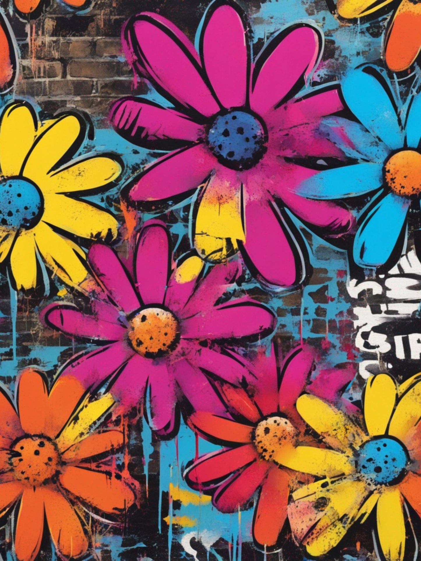 Bright and bold pop art Flowers decoupage paper