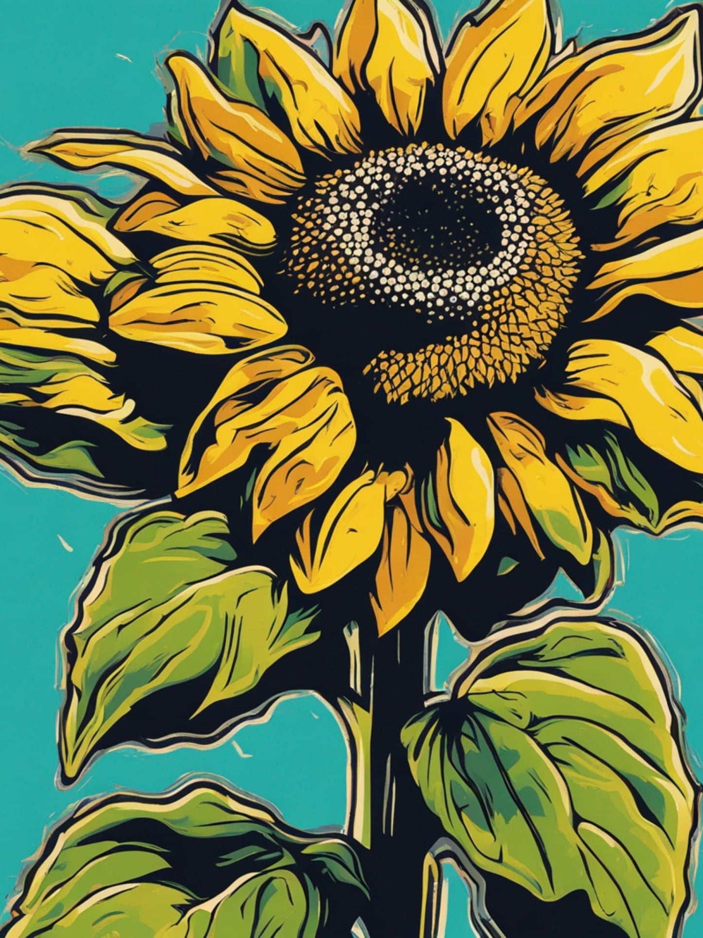 Bright and bold pop art Sunflower decoupage paper