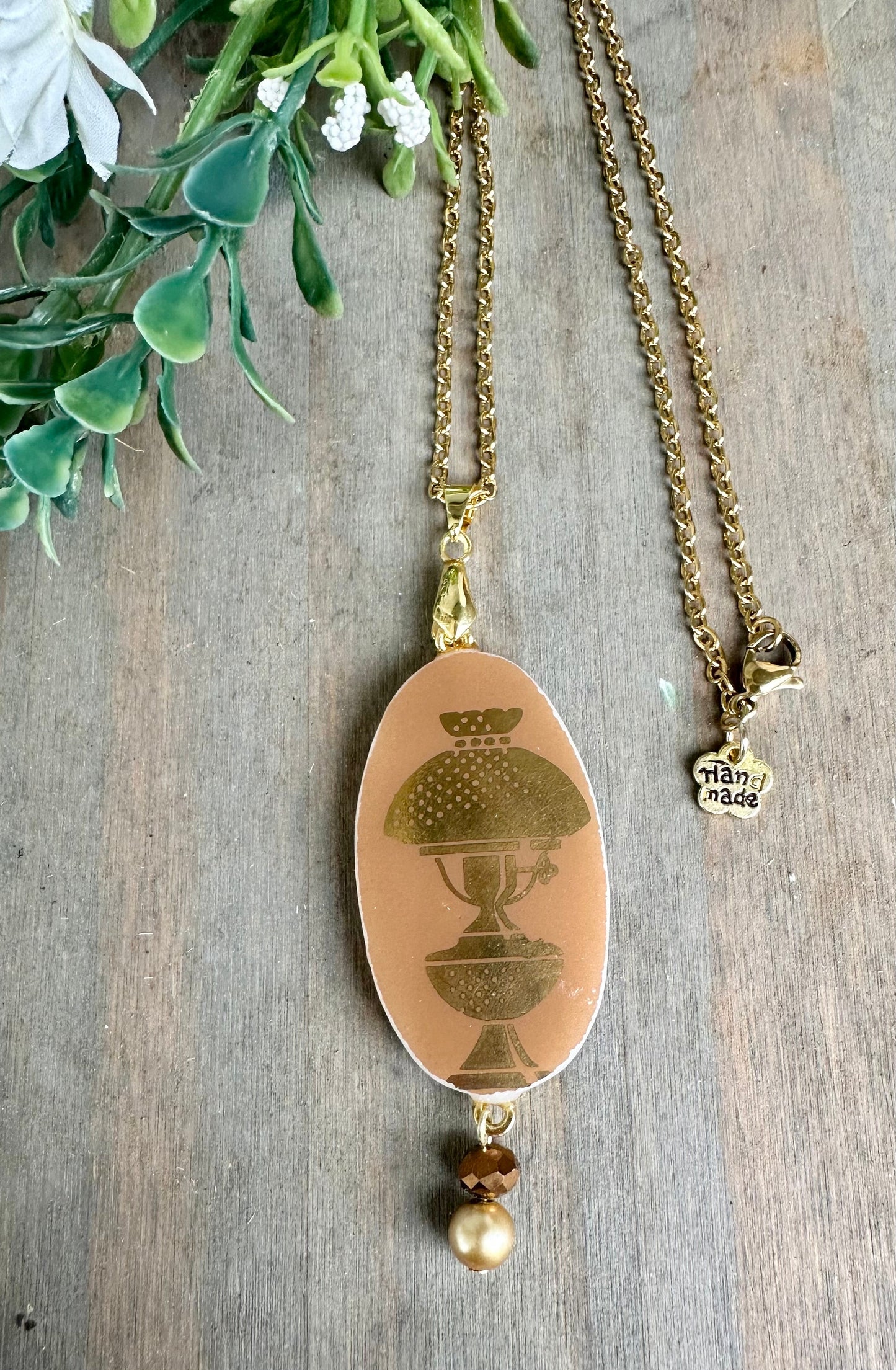Vintage Pyrex Early American Broken China Jewelry: Upcycled Elegance necklace