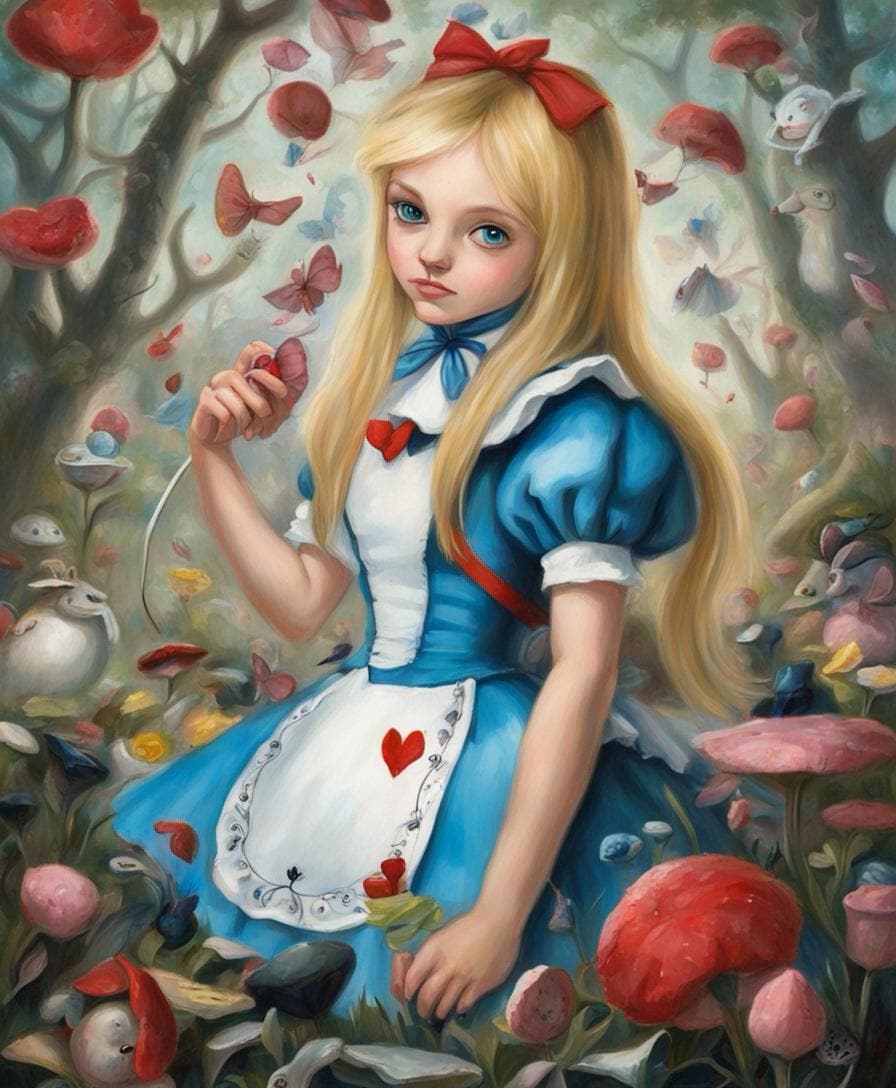 Alice in Forest inspired Alice in Wonderland Decoupage Paper