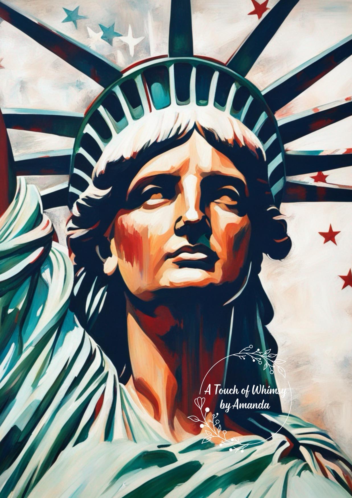 Statue of Liberty Patriotic Fourth of July Decoupage Tissue Paper
