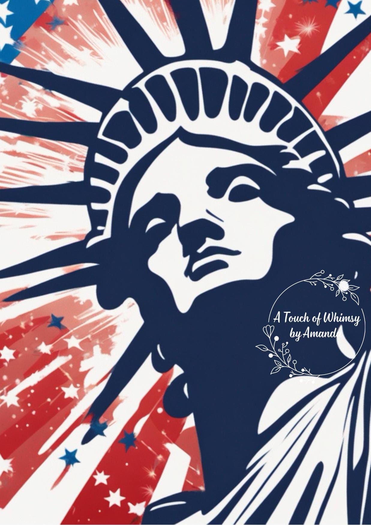 Statue of Liberty Patriotic Fourth of July Decoupage Tissue Paper