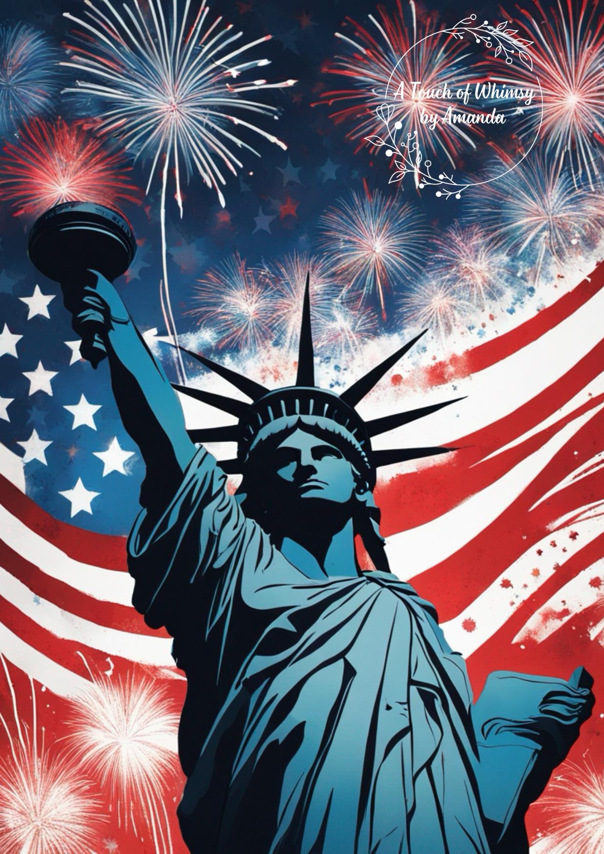 Statue of Liberty Patriotic Fourth of July Decoupage Tissue Paper