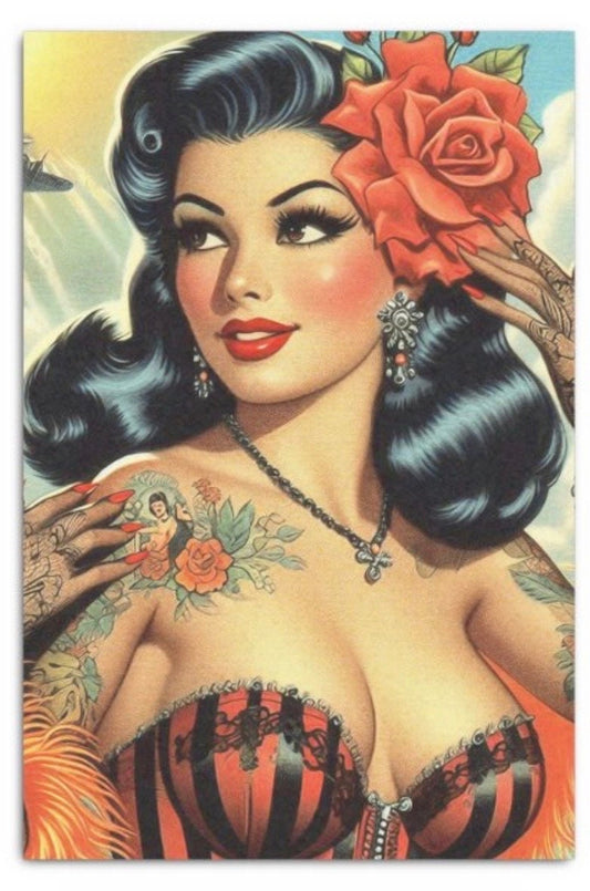 Vintage Cute Tattoo Girl Tissue Paper /decoupage paper