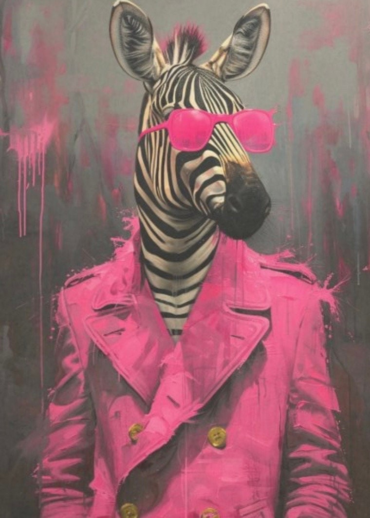Zebra in glasses, Cool Style Decoupage Tissue Paper