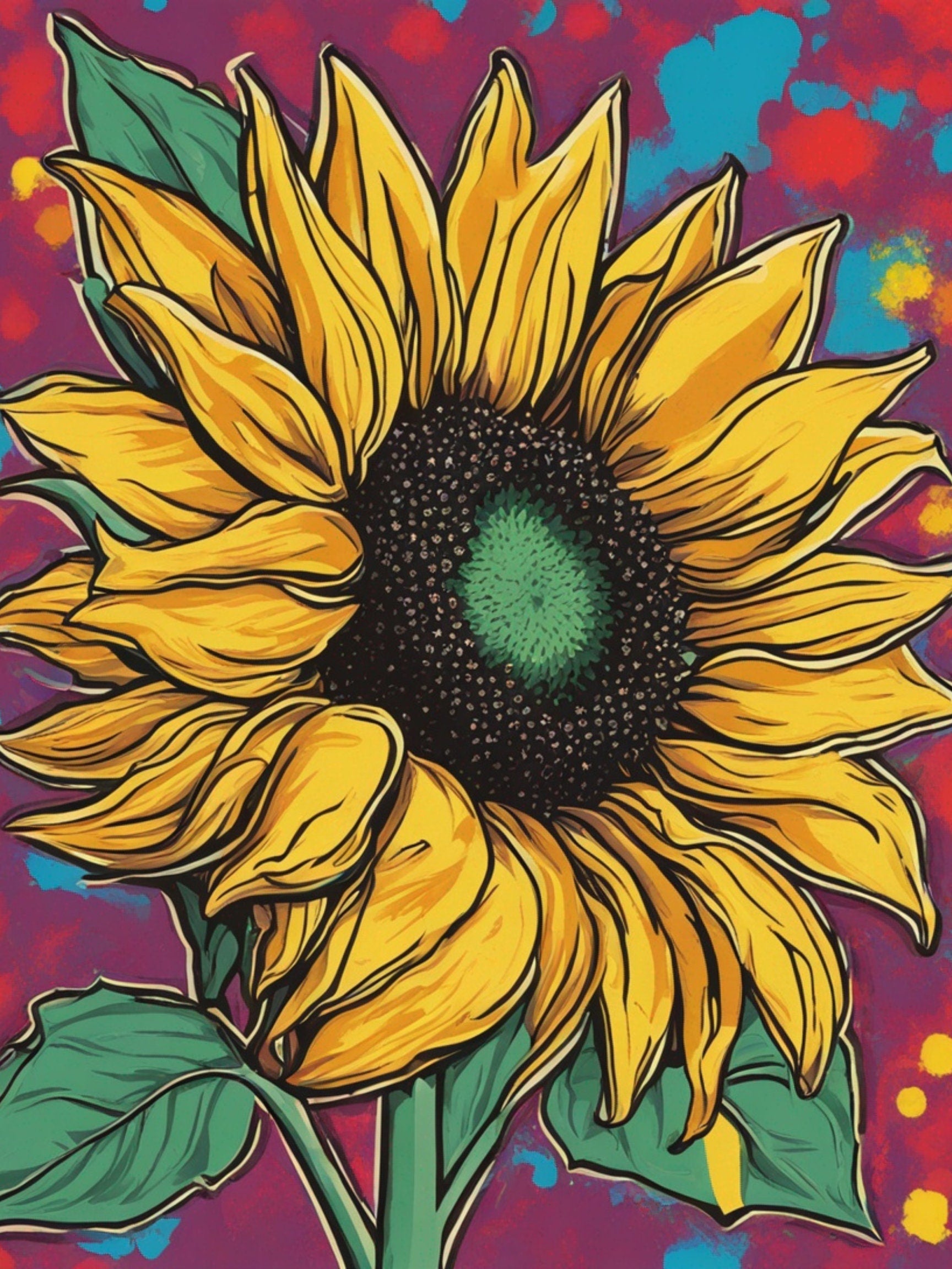 Bright and bold pop art Sunflower decoupage paper