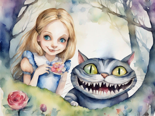 Alice in Wonderland Watercolor Decoupage Paper