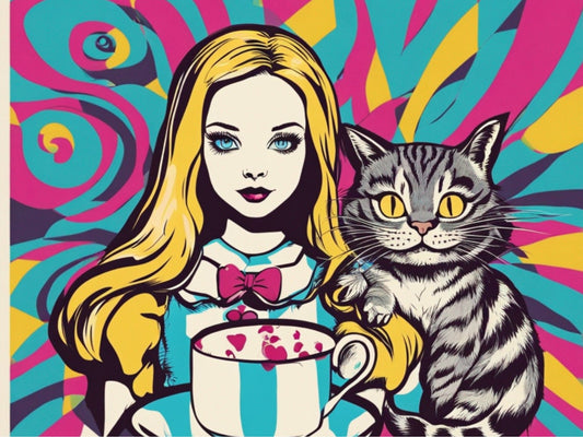 Pop Art Bright and Bold Alice in Wonderland decoupage paper