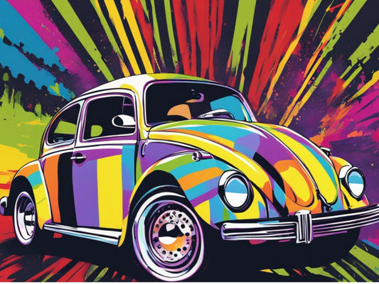 Pop Art  Vibrant VW Beetle Decoupage paper