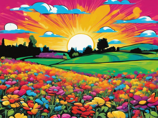 Bright and bold pop art  Flowers decoupage paper