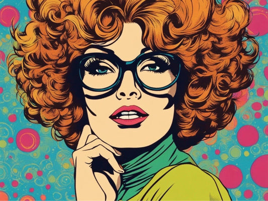 A Bright and Bold 1960s inspired Comic Book Woman Decoupage Paper