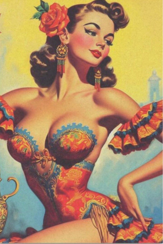 Vintage Cute Tattoo Girl Tissue Paper /decoupage paper