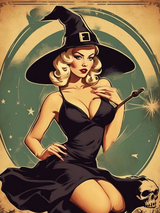 Pin-Up Potion: Retro Witch Decoupage Paper Delights