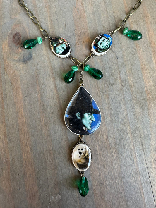 Wizard of Oz Wicked Witch of the West Broken China Statement Necklace