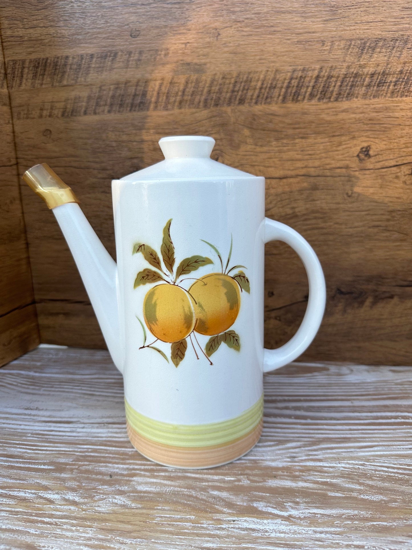 Harmony House Sears Ironstone Japan Tangerine Coffee Pot Retro Mid Century