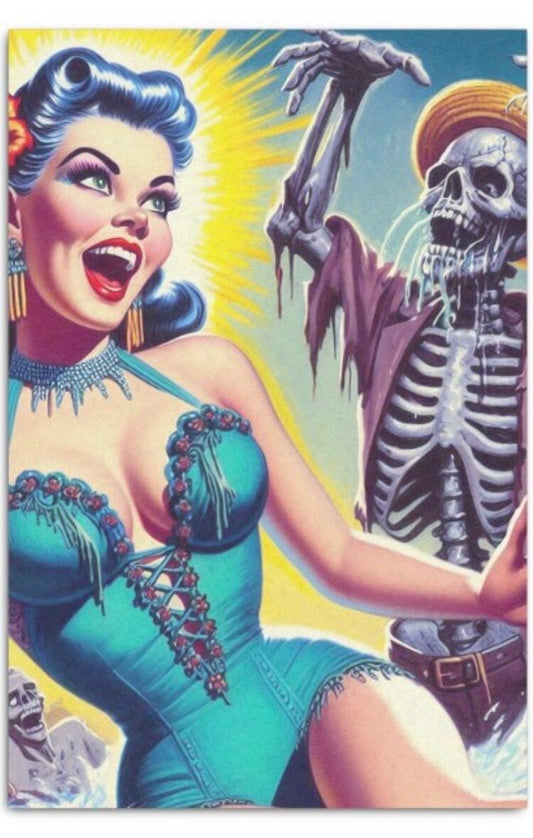 Skeleton Halloween Pin-up Tissue Decoupage Paper