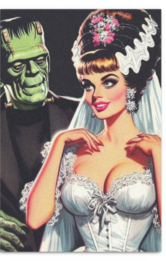 Bride of Frankenstein Halloween Pin-up Tissue Decoupage Paper