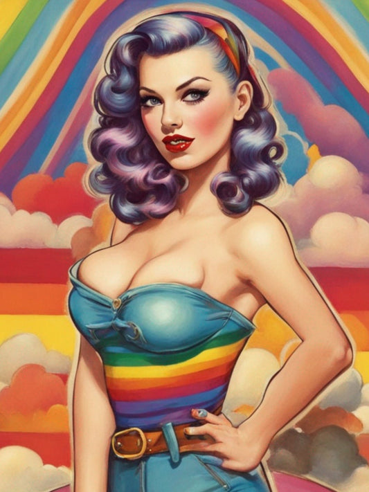 Rainbow Retro: Pin-Up Style Decoupage Delights