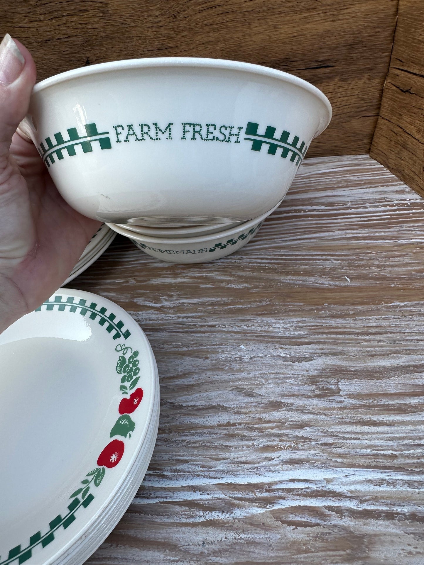 Vintage Corelle Farm Fresh Plates 8.5”, Bread And Butter, Bowls, Serving Bowl