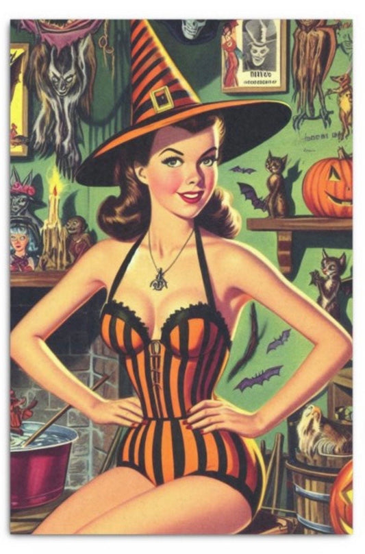 Witch Halloween Pin-up Tissue Decoupage Paper