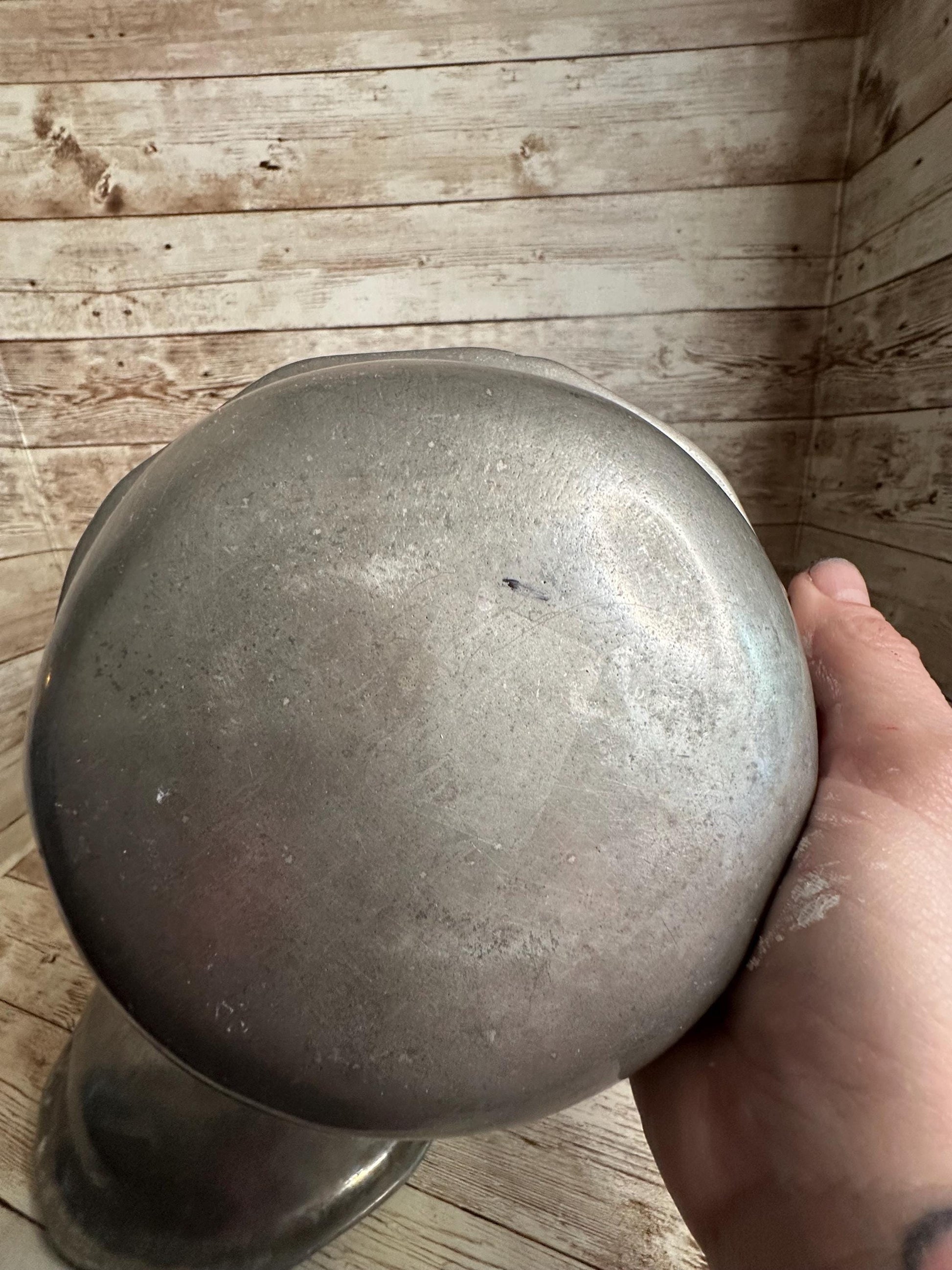 Wilton Pewter Vegetable Serving Bowl 9" Vintage And Two 7” Soup Cereal Bowls
