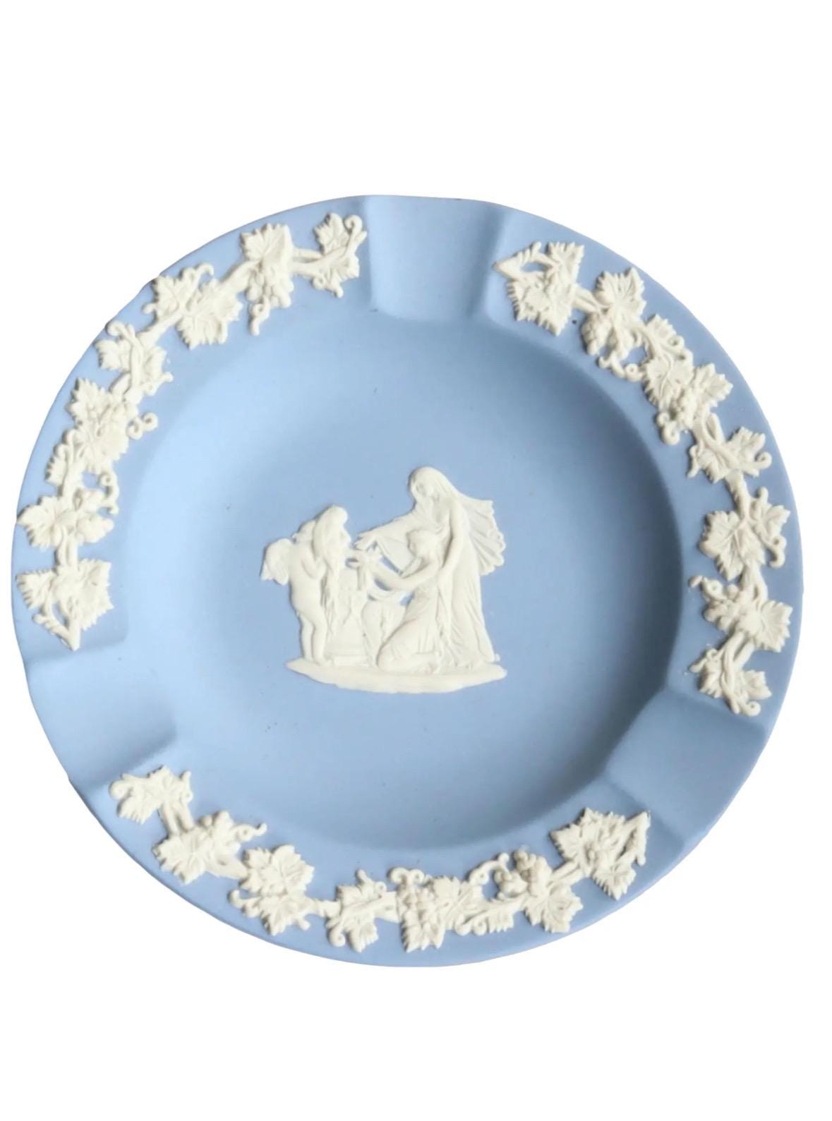 Unique Broken China Necklace - Vintage Blue Wedgwood Jasperware Cupid as Oracle Silver Oval